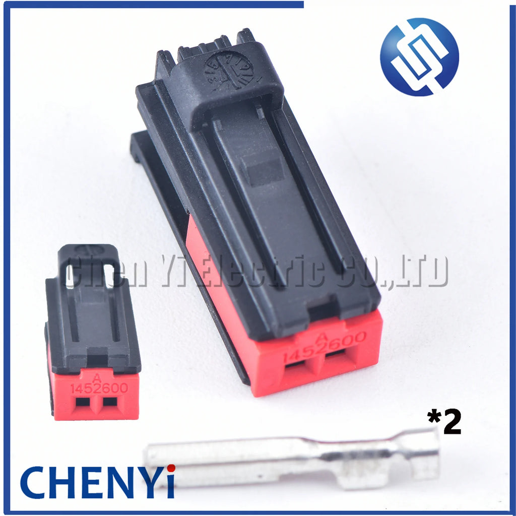 2 Pin female Automobile Cable Harness Connector Unsealed Electric Wire plug Socket With Pins 1452599-1 1452600 For Ford