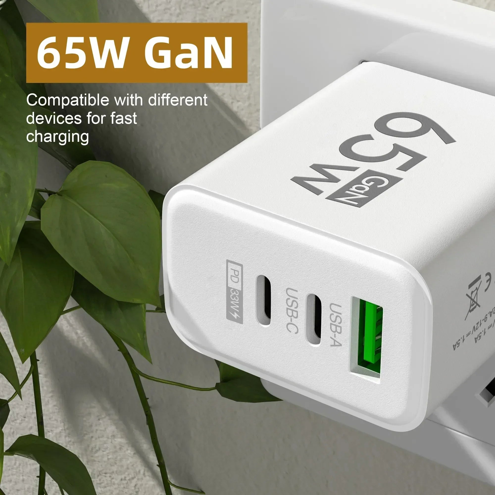 65W Type C USB GaN EU/US/KR Plug Fast Charging Charger 4 In 1 Multi Ports Quick Charging Wall USB Type C Power Adapter Amagi