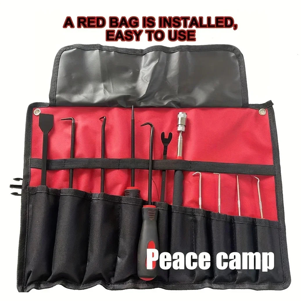 11Pcs Oil Seal O-Ring Gasket Remover Hand Tools with Bag Car Auto Pick Hook Puller Remover Tire Stone Cleaning Maintenance Amagi
