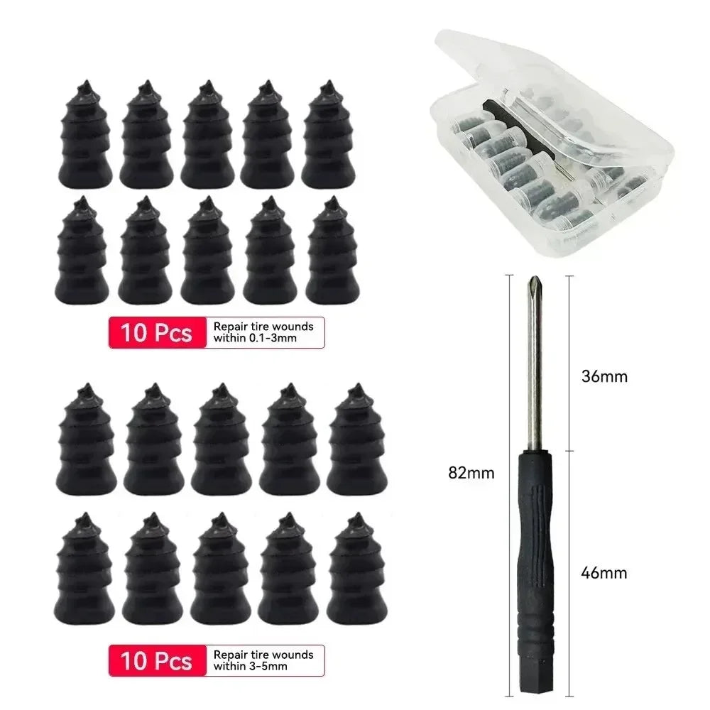10/20Pcs Car Motorcycle Vacuum Tire Repair Nails Puncture Repairing for Truck Scooter Bike Tyre Rubber Strip Metal Nails Amagi