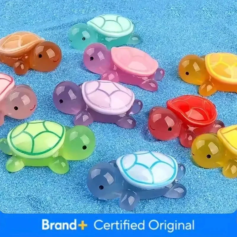 Mini Luminous Turtle Ornaments Glowing In The Dark Miniatures/Giant Turtle Micro Landscape Kids Toys Home Decor Gift Amagi