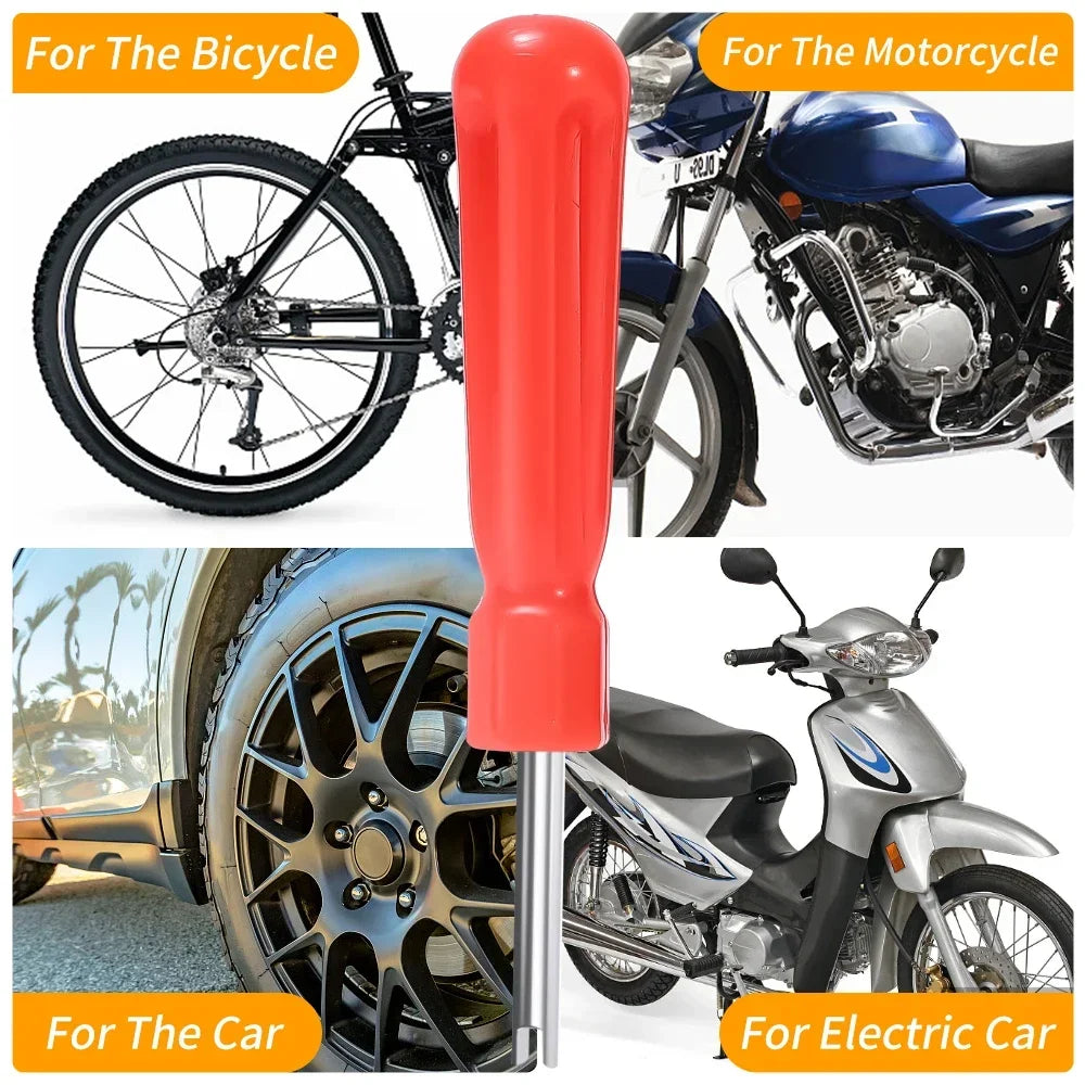 Portable Tire Valve Core Remover Installer Tools Removal Tool Car Bike Bicycle Motorcycle Tire Repair Tools Wrench Screwdriver