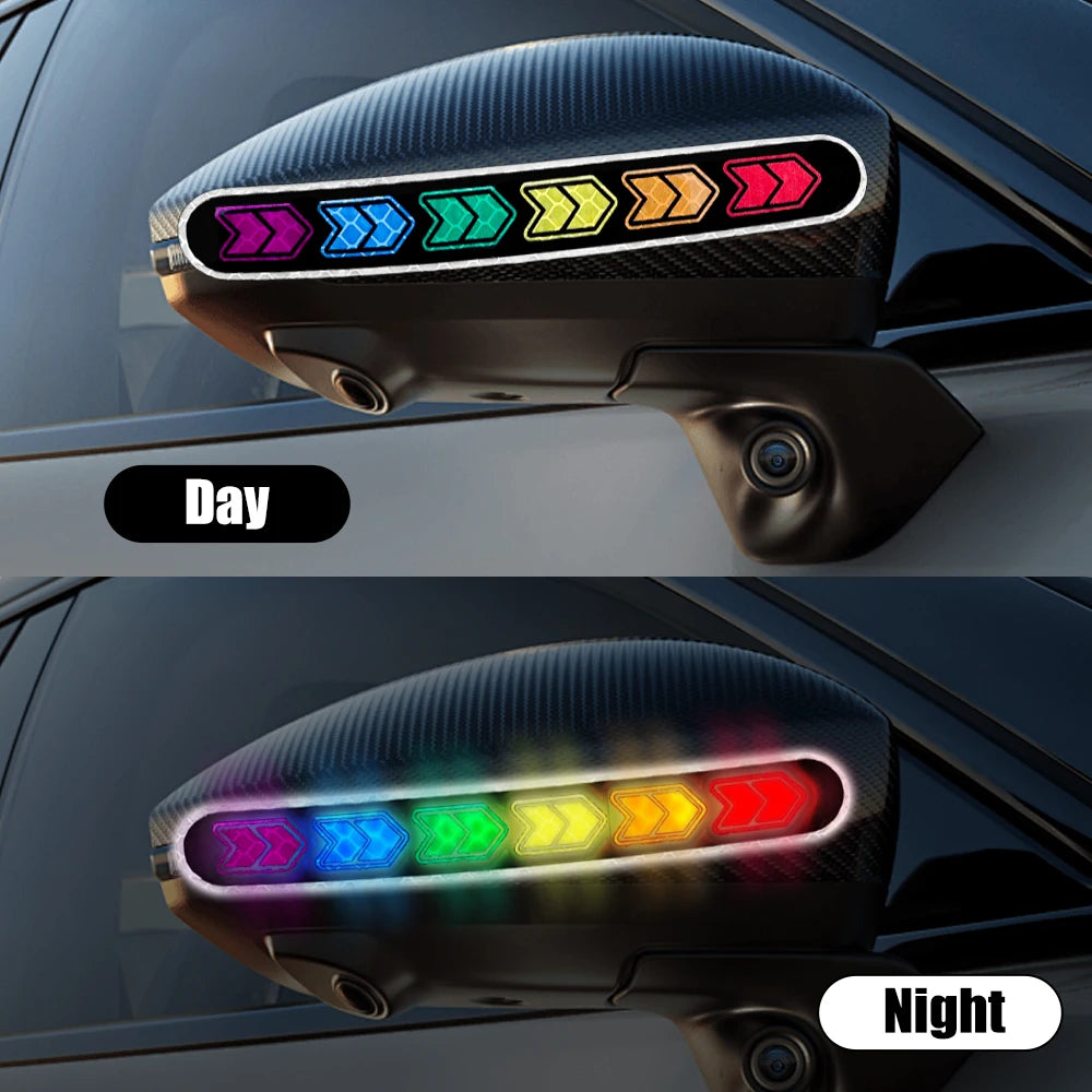 2PCS Car Reflective Sticker Mirror Safety Warning Tape Sticker Mark Styling Reflective Mirror Stickers for Auto Decor DIY Tape