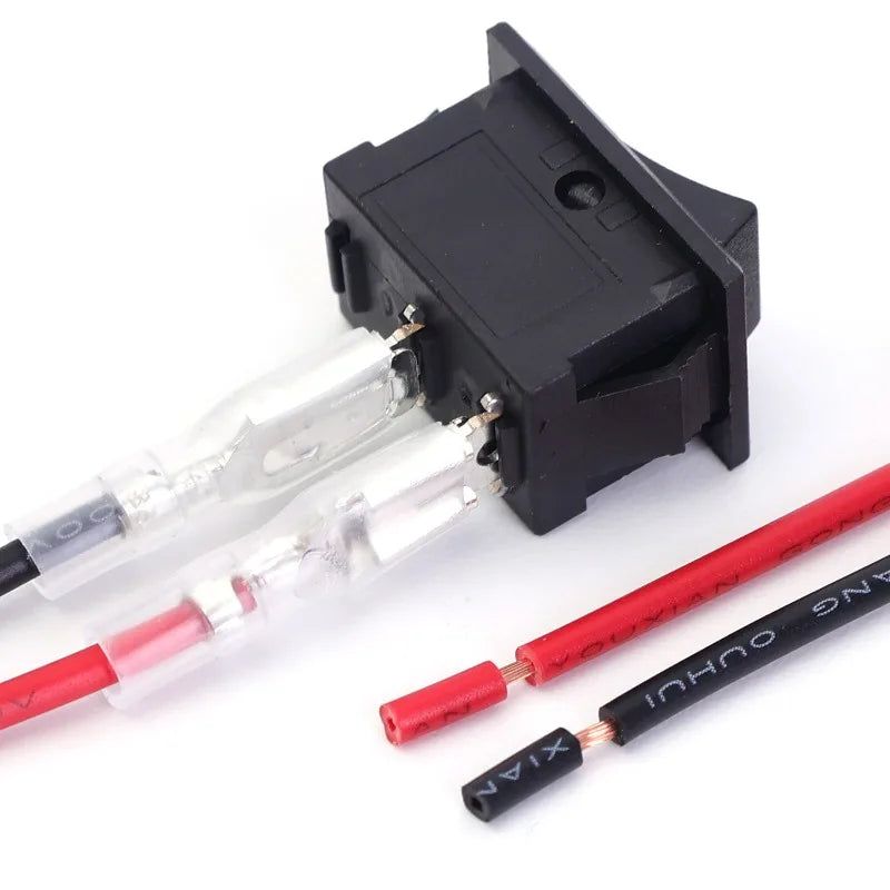 1/5/10pcs Car Motorcycle Toggle ON-OFF 2 Pin Rocker Switch with 16CM Pre-Wired Terminals 12V/24V Power Switch for Marine Boat
