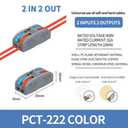 10/1000PCS Mini Fast Wire Connector Universal Wiring Cable Connector Push-in Conductor Terminal PCT-222/224 SPL-42/62 SPL-2/3/1