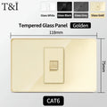 118-Style EU/CL Dual Socket with USB-C PD 20W - Tempered Glass Italy & Chile Outlet for Home/Office