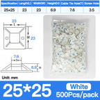 250/500/1000PCS Self-Adhesive Cable Tie Mounts, Strong Sticky Base Wire Holder Clips for Wall Fixing, Cable Routing Management