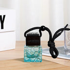 Car Air Freshener Empty Bottle Essential Oil Perfume Bottle with Black Caps Car Air Freshener Hanging Glass Bottles Amagi
