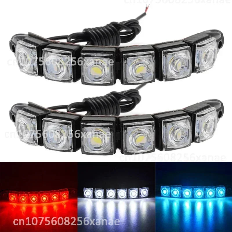 Car Led Daytime Running Light Flexible 6LED White Waterproof Driving Fog Bulbs Turn Signal Lamp Auto Styling Headlight 12V Amagi