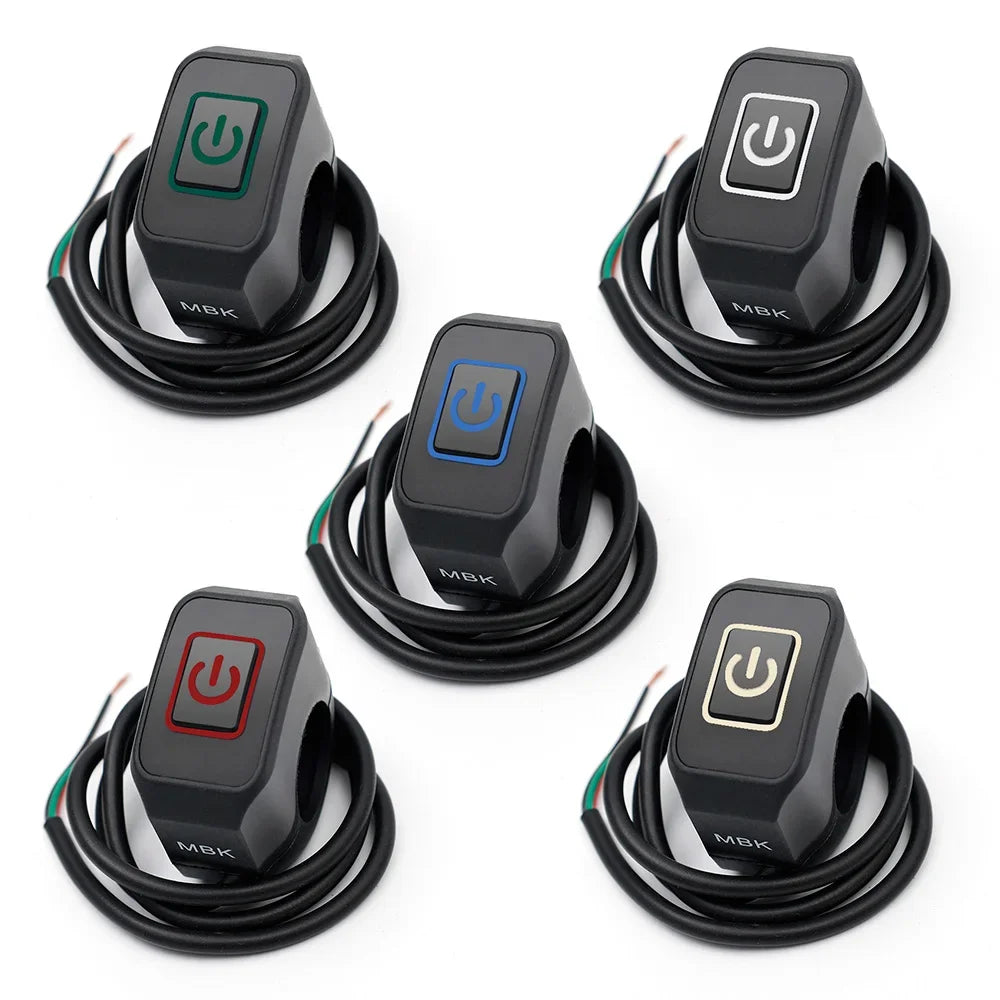 Motorcycle Modified Switch Waterproof Button with LED Light Headlight Horn Control ON OFF Buttton Handlebar Mount Accessories