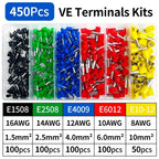 200-1900Pcs E0508/E7508/E1008 Crimp Terminals | Pre-Insulated Ring Connectors for Electrical Wiring & Industrial Use