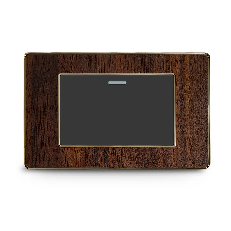 118-Type Retro Wood Grain Wall Plate – Black Plastic Spray-Painted Decorative Panel for Italy Standard Switch & Socket