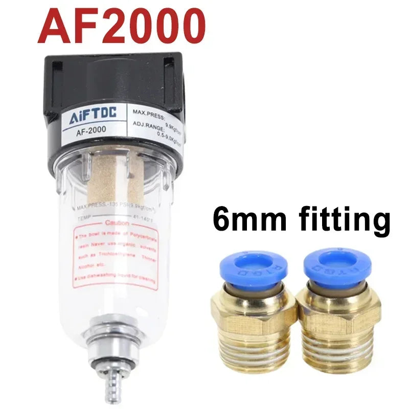 1/4 Air Source Processor AF2000 AF2000-02 Copper Filter Air Pump Filter Oil Water Separator Pneumatic Components Air Compressor