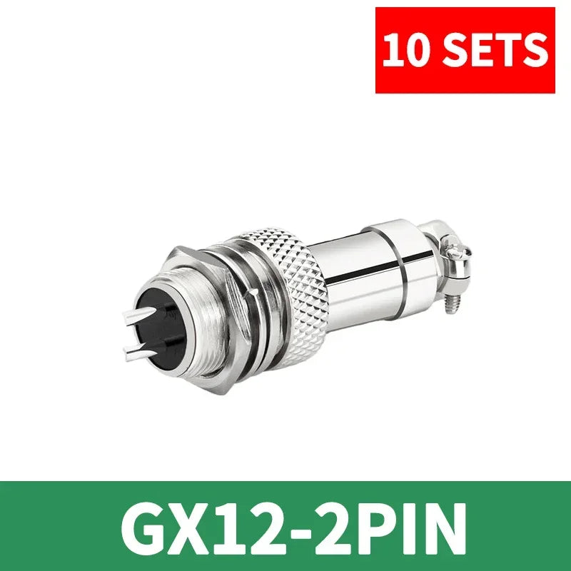 10 Pcs GX12 Aviation Circular Connector GX12-2Pin 3pin 4pin 5pin 6pin 7pin Male Female 12MM M12 Fixed Rear Nut Plug&Socket