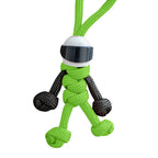 Handmade Building Block Keychain Biker Helmet Pendant Bag Rope Braided Paracord Backpack Doll Hanging Buddy Pendan Amagi