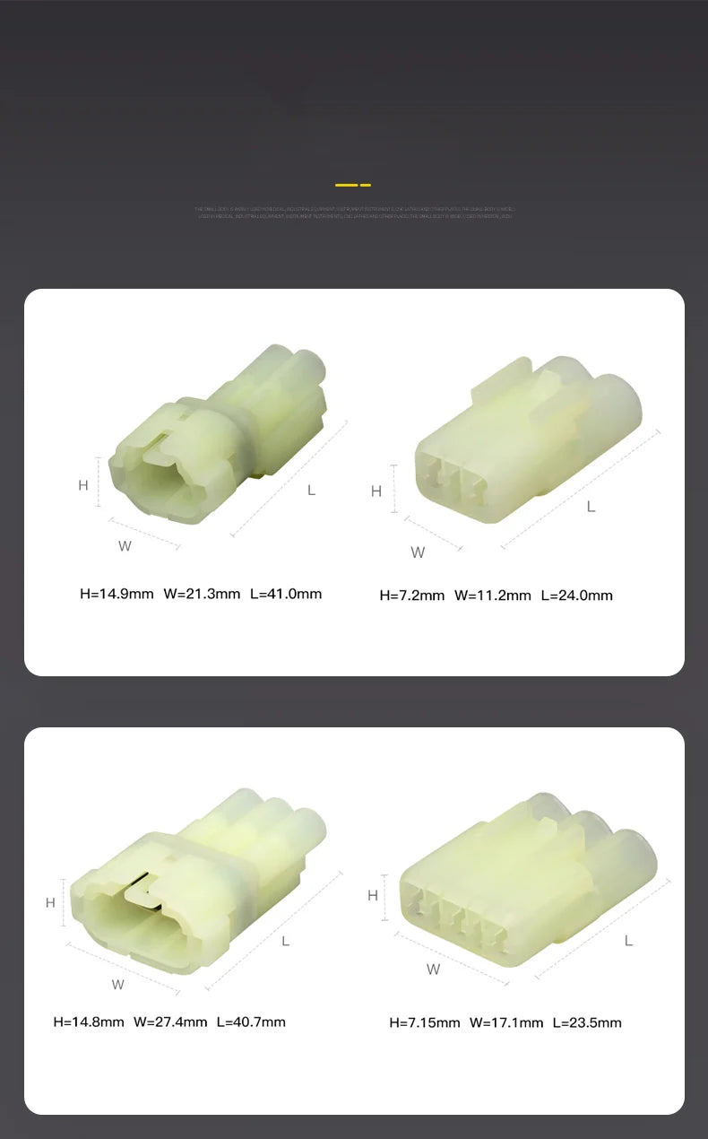 1 Set 2 3 4 6 Pin 2.2mm Auto Reversing Radar Electrical Cable Connectors Waterproof Female Male Wire Harness Plug 6187-2801