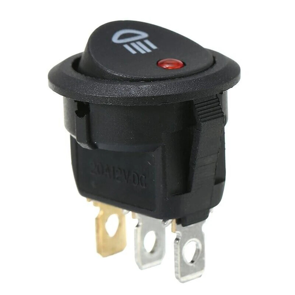 1 PC 23mm Car On  Off Rocker Switch Round 12V Red Led  Fog Light Lamp Symbol Car Van Truck  ABS Plastic Fog Light Switch
