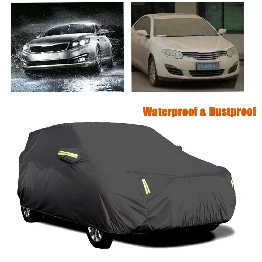 Universal For Audi A3 A4 A5 A6 A7 B7 B8 C5 Q2 Q3 Q5 7 Body Full Covers Black/Silver Outdoor Sun Snow Rain Protection Cover Amagi