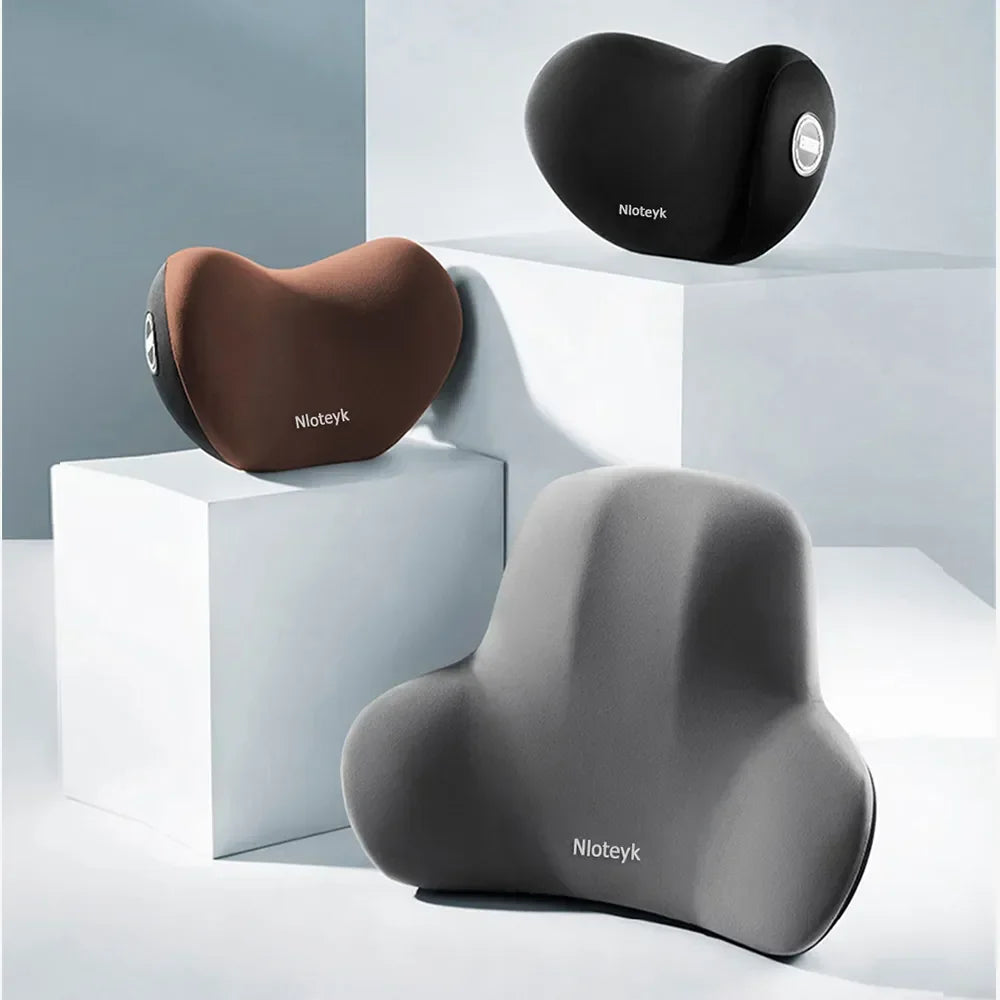 Comfortable Car Headrest and Lumbar Support Cushion for Office Home Chairs - Relieve Back Pain and Improve Posture Accessories