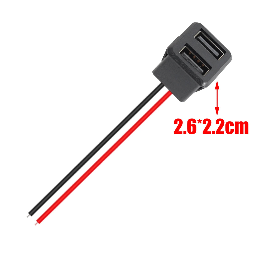 5/1pcs Double Layer Usb Female Base Type-C Socket and Female Usb Lamp Charging Socket Power Socket with Cable 2A Connector