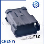 12 Pin Black DT series Connector Waterproof Plug Socket DT06-12S DT04-12P DT06-12S-E005 DT04-12P-E005 with pins For Deutsch