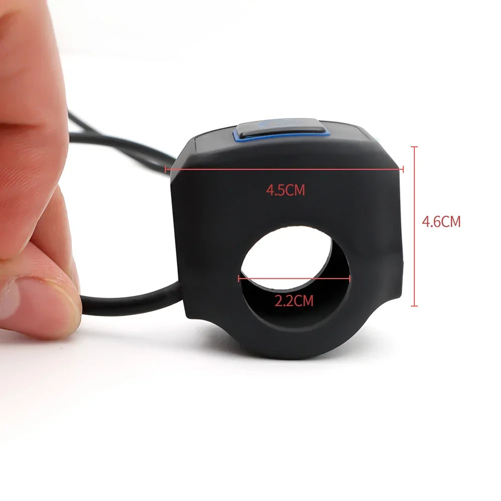 Motorcycle Modified Switch Waterproof Button with LED Light Headlight Horn Control ON OFF Buttton Handlebar Mount Accessories