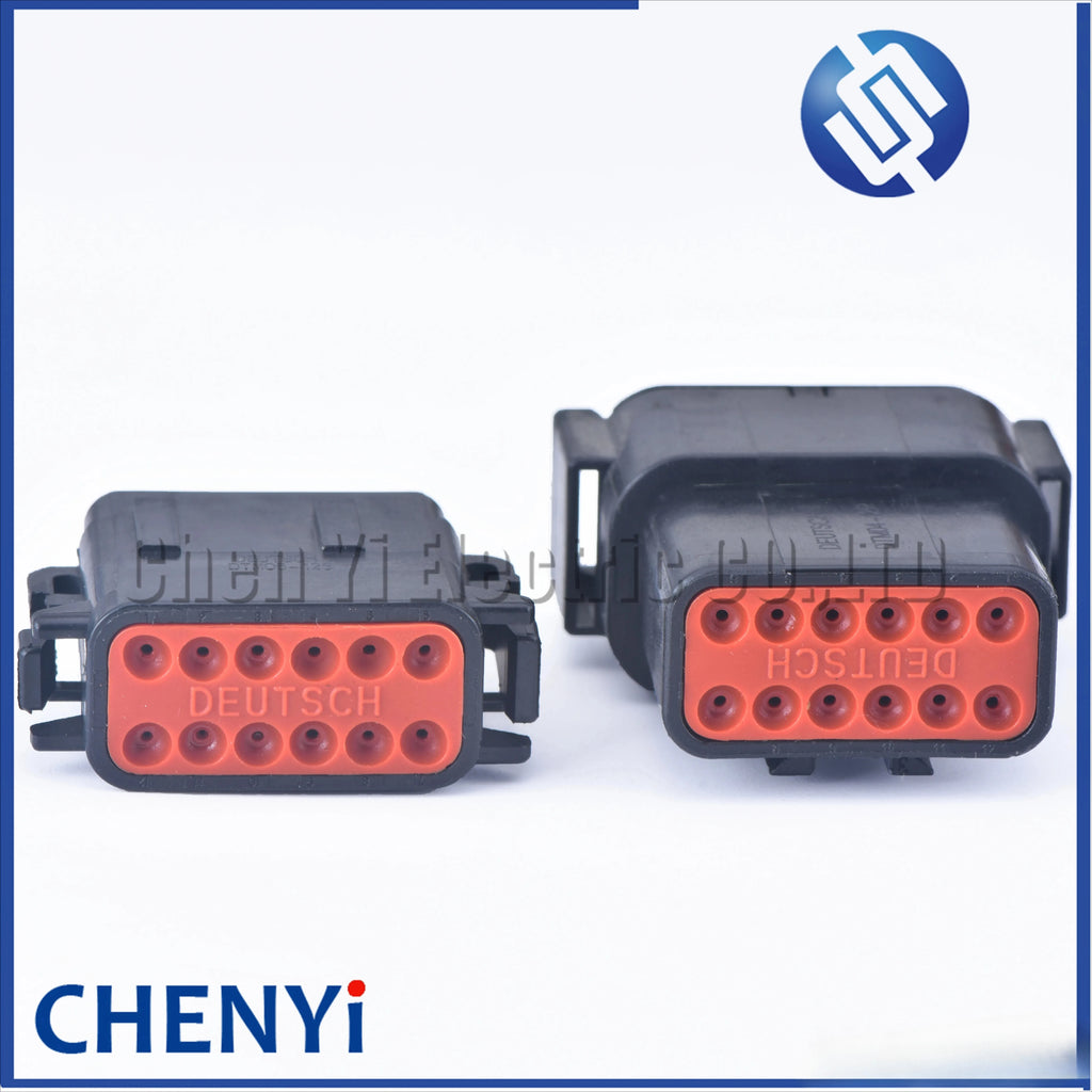 Black 12 Pin Sealed waterproof connector DTM06-12SB DTM04-12PB Automotive Connector Heavy Truck Wiring Harness Plug For Deutsch
