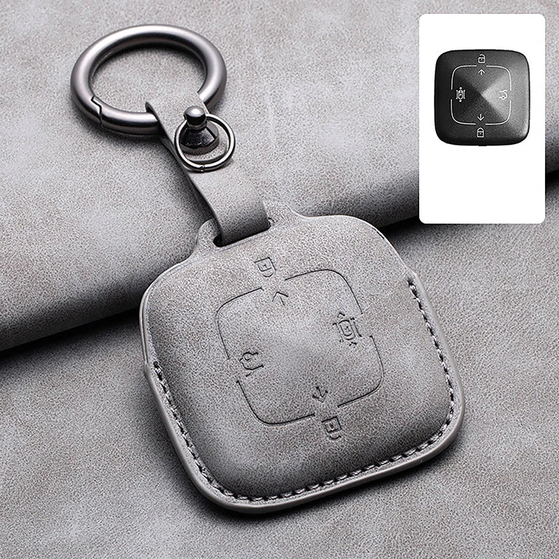 New Leather 4 Buttons Car Remote Key Case Cover for Zeekr 001 X 2021 2022 2023 for ZEEKR 001 009 Full Protector Fob Keychain