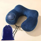 U-shaped Travel Pillow with Hump Design Press-to-inflate Portable Neck for Flight and Business Trips U-shaped for Neck Amagi