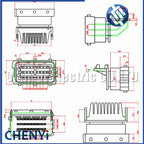 24Pin/48Pin ECU shell Aluminum PCB Box with auto connector plug car on-board controller panel circuit board connectors with Pin