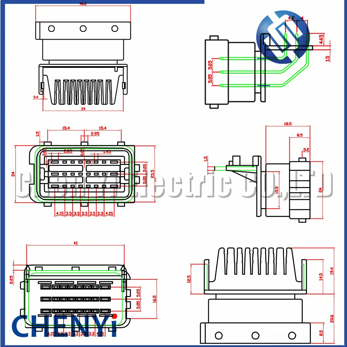 24Pin/48Pin ECU shell Aluminum PCB Box with auto connector plug car on-board controller panel circuit board connectors with Pin