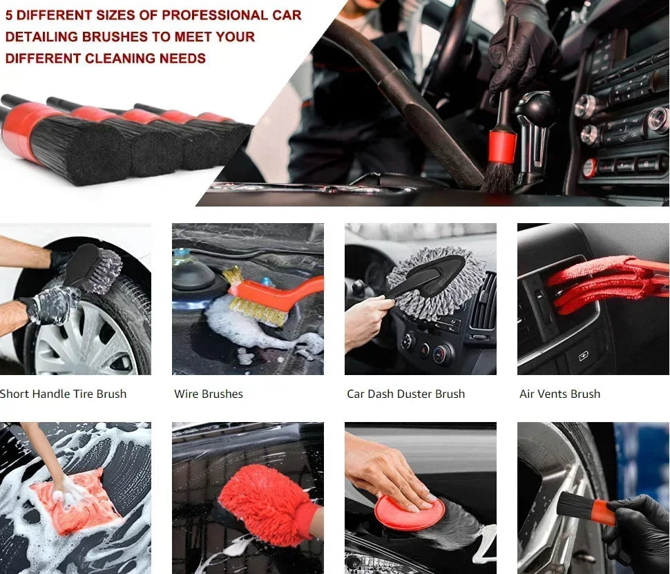Auto Motorcycle Washing Tool Car Wheel Multifunction Cleaning Brush Long Soft Handle Rim Hub Microfiber Brush Tire Detail Amagi