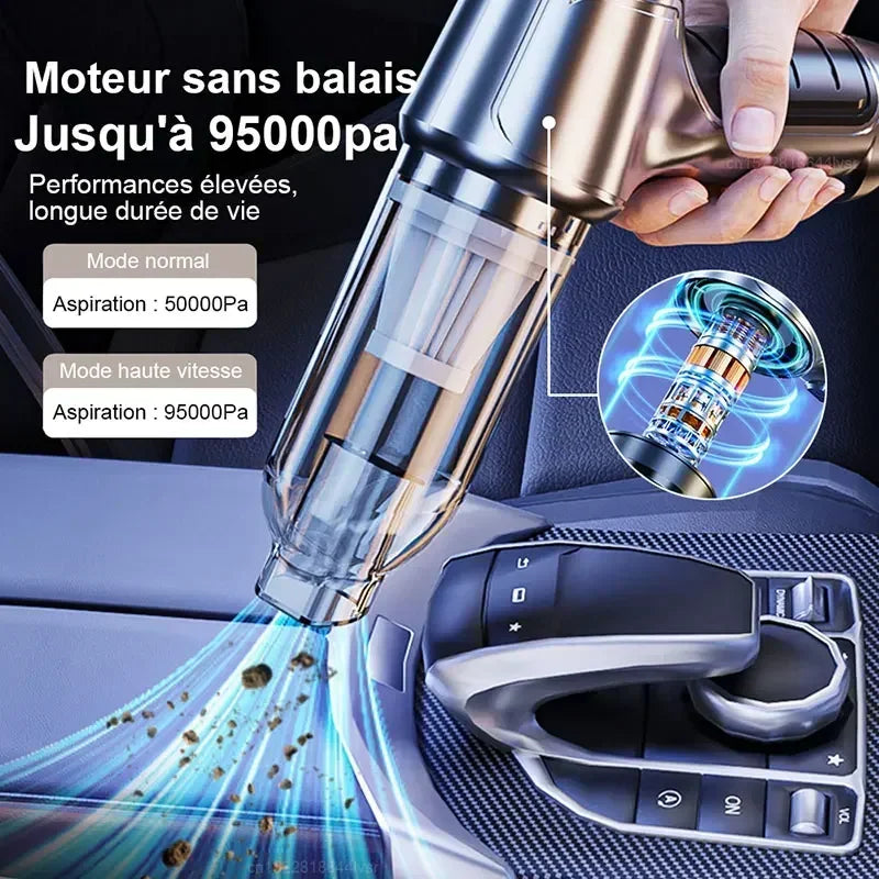 Car Vacuum Cleaner Strong Suction Cleaning Mini Machine Wireless Portable Handhled Blower Machine Air Duster for Home Appliances