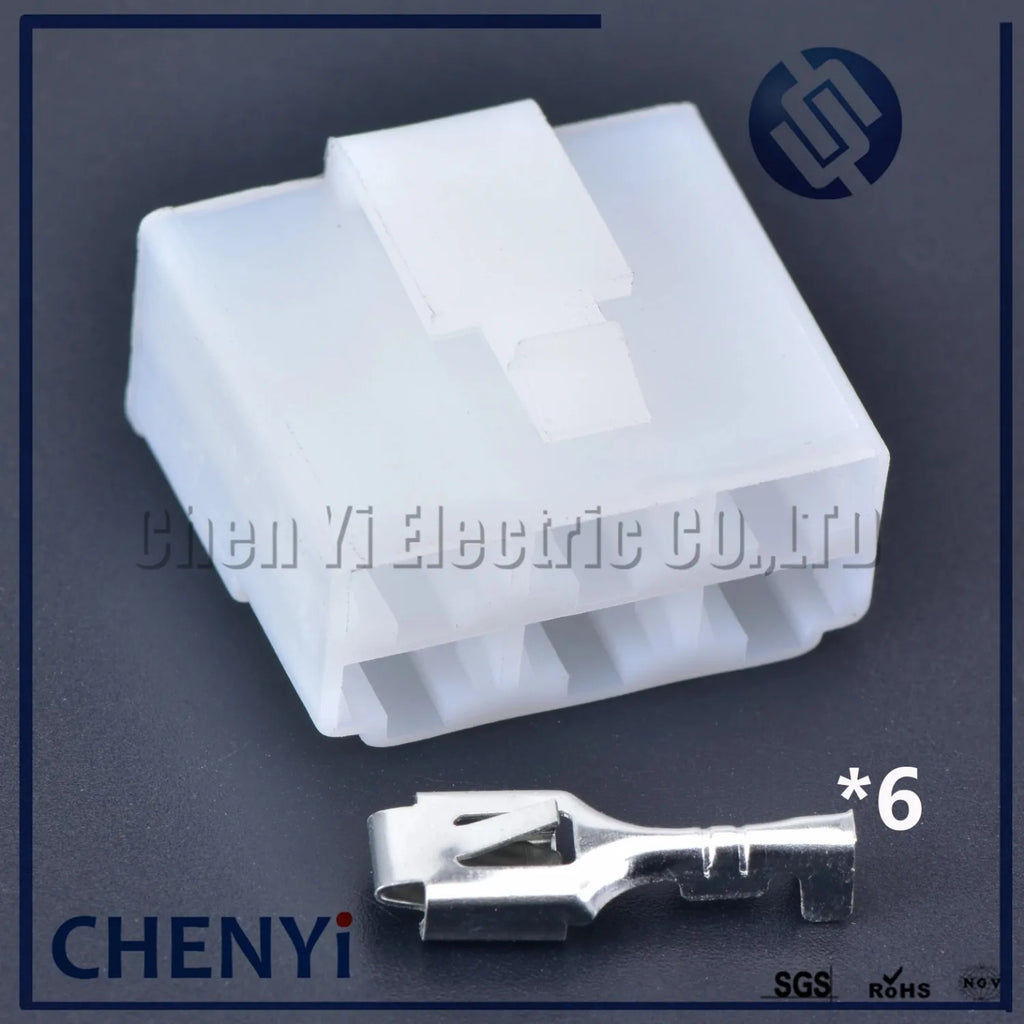 5 Pcs 6 Pin Plastic Electrical Wire Connector Automobile Female or Male Socket Plug With Pins DJ7061-6.3-11 DJ7061-6.3-21