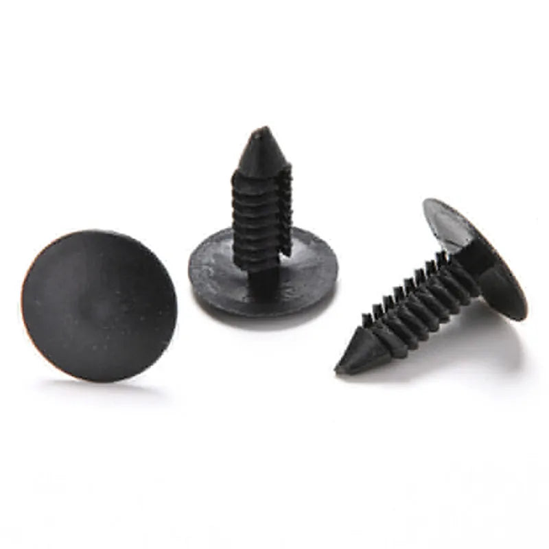 Hot sale 100pcs Car Vehical Plastic Rivet Clip Fastener Balck Color 6mm Dia Door Trim Panel Black  For Car Vehical