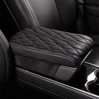 Car Soft Armrest Mat Wave Embroider PU Leather Center Console Arm Rest Protection Cushion Auto Armrests Storage Box Cover Pad