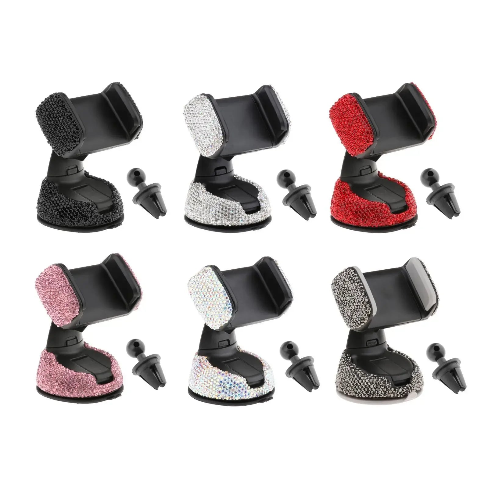 Diamond Cell Phone Holder for Car Phone Mount Pink Flexible Table Stand Mount Bling Accessories Interior Woman Worldmum Amagi