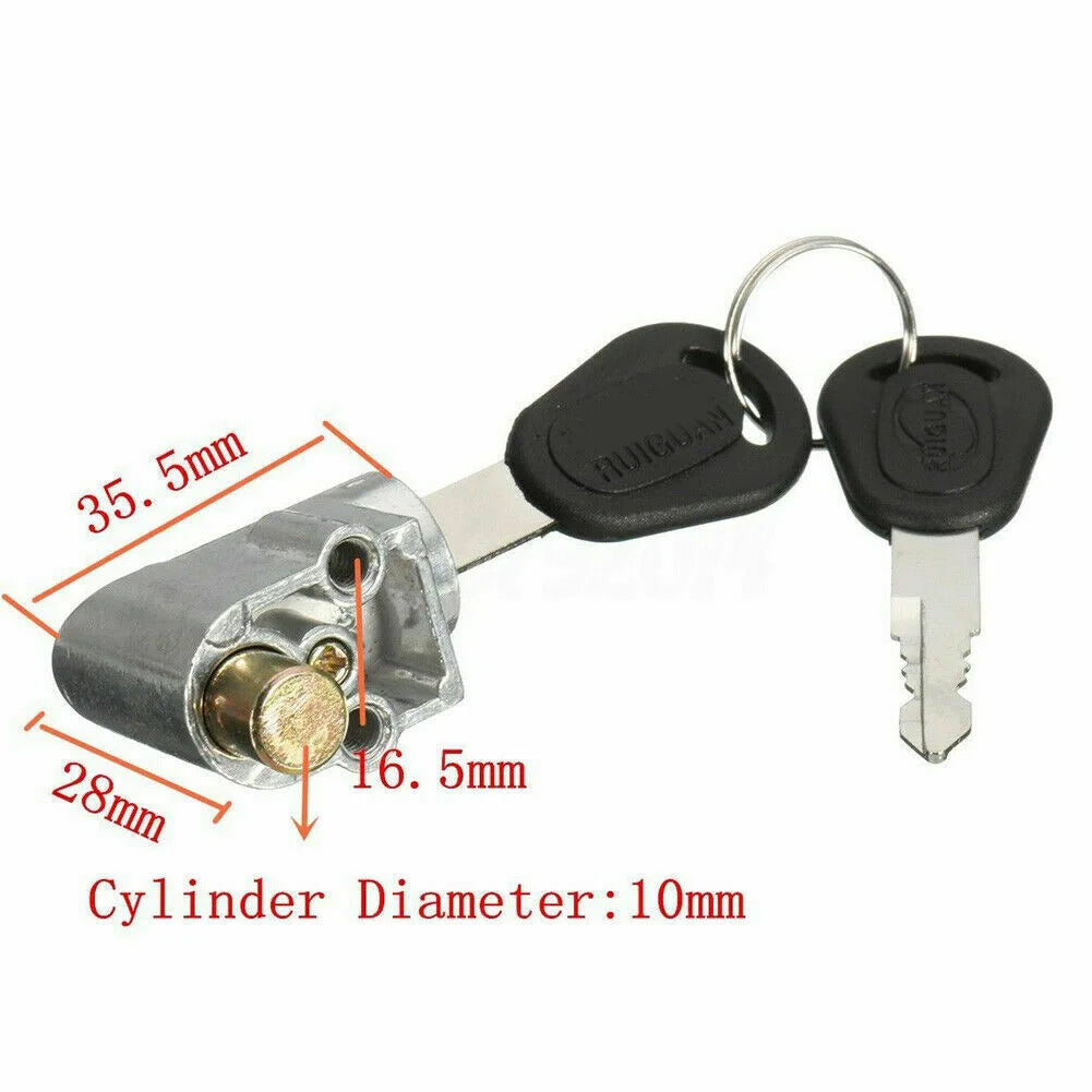 New Battery Safety Pack Box Lock W/2 Key Ignition Lock Metal For Motorcycle E-Bike Scooter Lgnition Switch Battery Safety Box