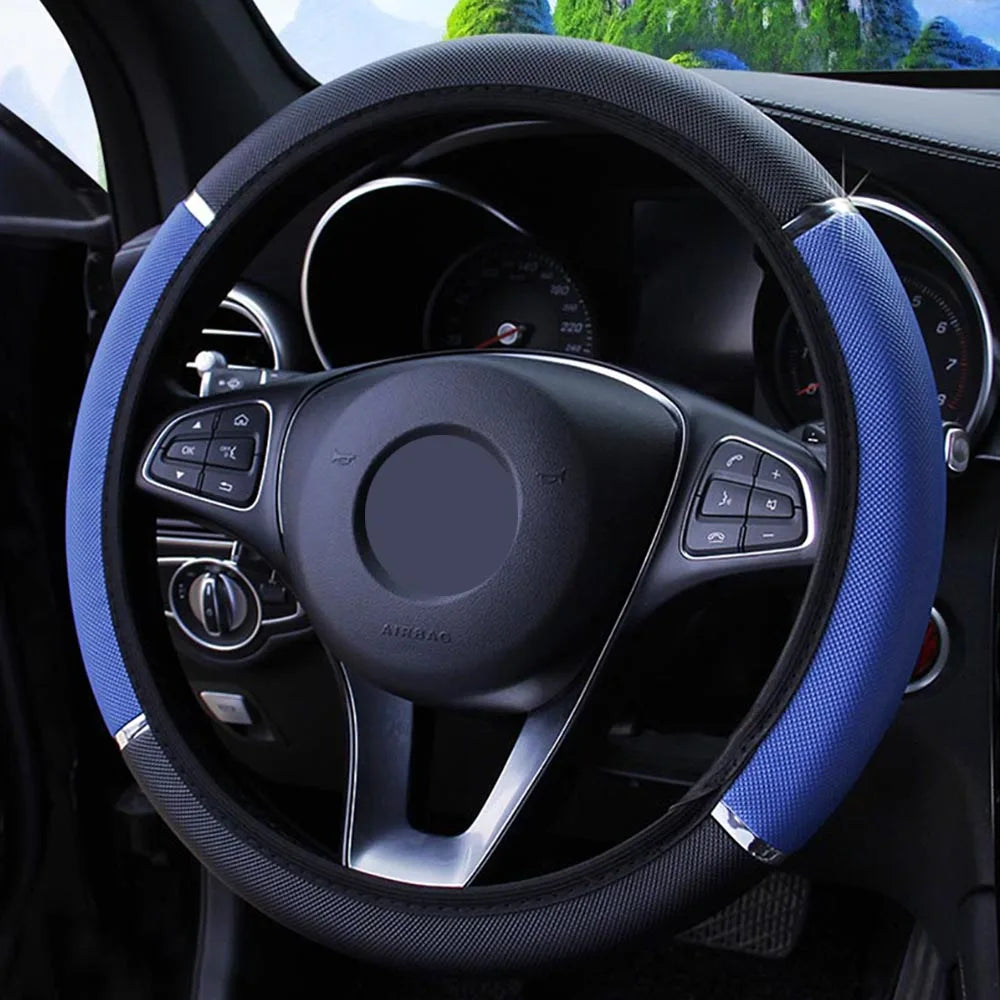Universal Car Steering Wheel Braid High Quality Leather Anti-Slip 8 Color Car Steering Wheel Cover Car-styling Auto Accessories