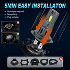 High Power H7 LED Headlight 1:1 Mini Size Headlamp 20000LM 6000K Lamps Super Bright Plug and Play Car Headlight Bulbs Amagi