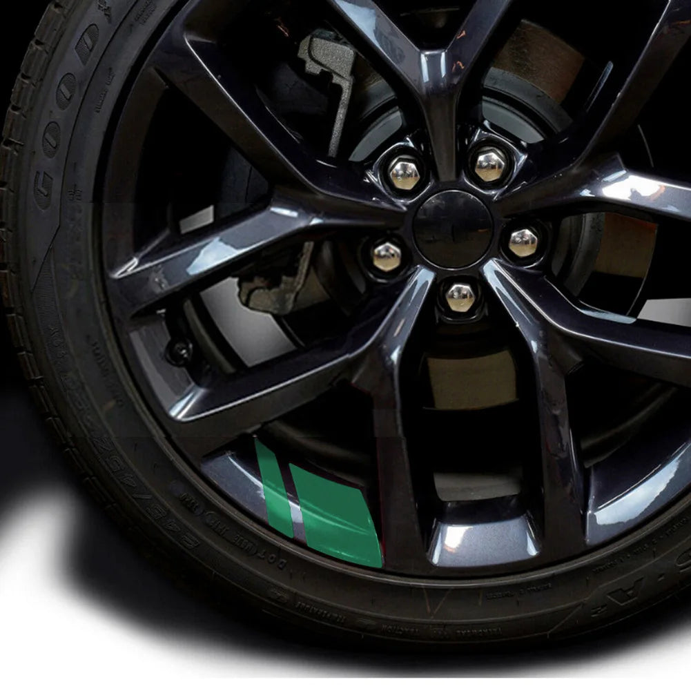New 6Pcs Reflective Car Wheel Rim Sticker Wheel Hub Decals for CHERY TIGGO 3 4 5 7 PRO 8 Vinyl Stickers Hash Mark Stripe amagi
