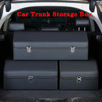 Car Trunk Organizer Box Large Capacity Auto Multiues Tools Storage Bag Stowing Tidying Leather Camping Outdoor Car Storage Bags