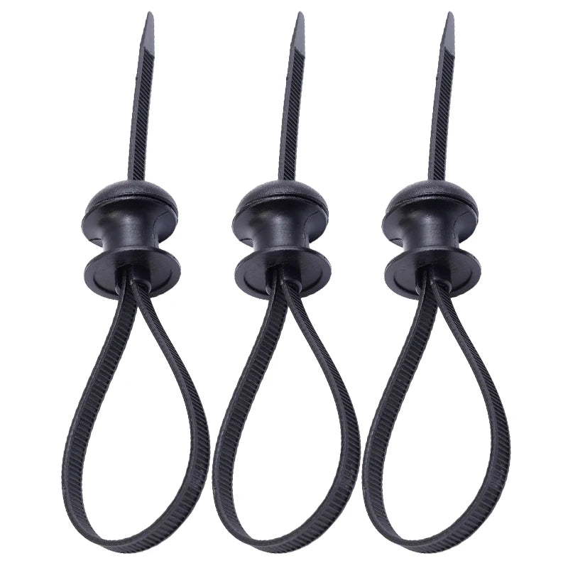 10/1pcs Black Nylon Car Motocycle Base Plate Cable Plastic Loop Tag Self-Locking Zip Ties Installation FIxed Seat Frame Clips