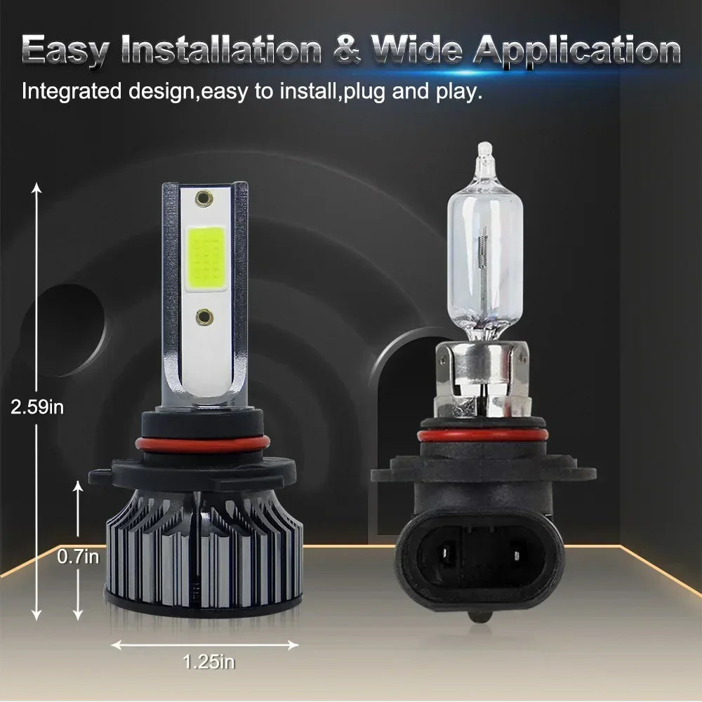H7 H4 Canbus LED Light Bulb H1 H8 H9 H11 9005 HB3 Headlight Mini Size Design Wireless Super Bright CSP Chips 30000LM 6000K Amagi