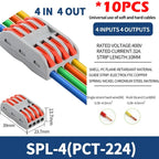 SPL2/3/4/5 Quick Wiring Terminal, PCT Parallel Wire Connector Junction Box, 1‑in 2/3/4/5‑Out Splitter for Lamp/Lighting