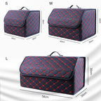 Car Trunk Organizer Box Large Capacity Auto Multiuse Storage Bag Stowing Tidying Leather Folding For Emergency Storage Box Amagi