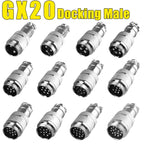 GX12 GX16 GX20 Aviation Connector Plug Socket Set, 2–15 Pin Male Female Circular Docking Connector for Electrical Equipment