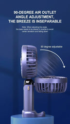Car 3 in 1 Portable Fan Handheld Neck Desk Fan 5 Speed Digital Display Ultra Quiet Makeup Fan for Women Desktop Clip Office Amag