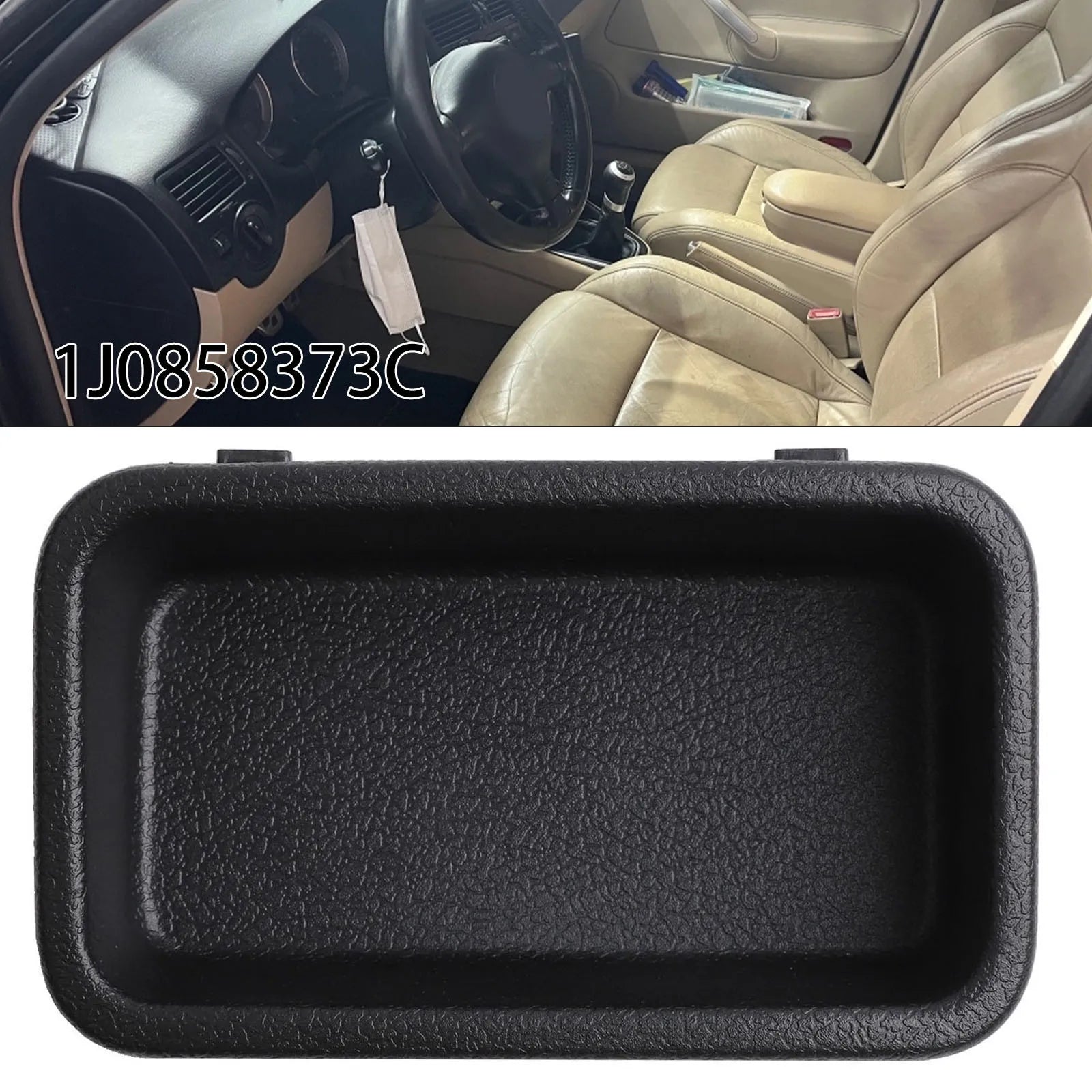 Black Car Storage Box 1J0858373C For Golf For Jetta For Bora MK4 1998-2006 Center Console Armrest Flocking Organized Storage Box