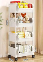 Versatile 2-5Tier Rolling Storage Cart with Wheels Perfect Bathroom Kitchen Office Ideal Groceries Snacks Toys Books Toiletries